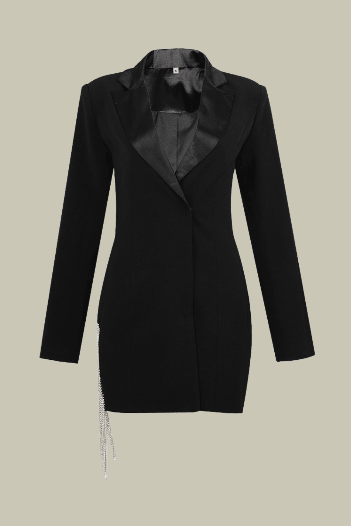 Emilia Plunge Fringe Blazer Mini Dress In Black – Luxeles