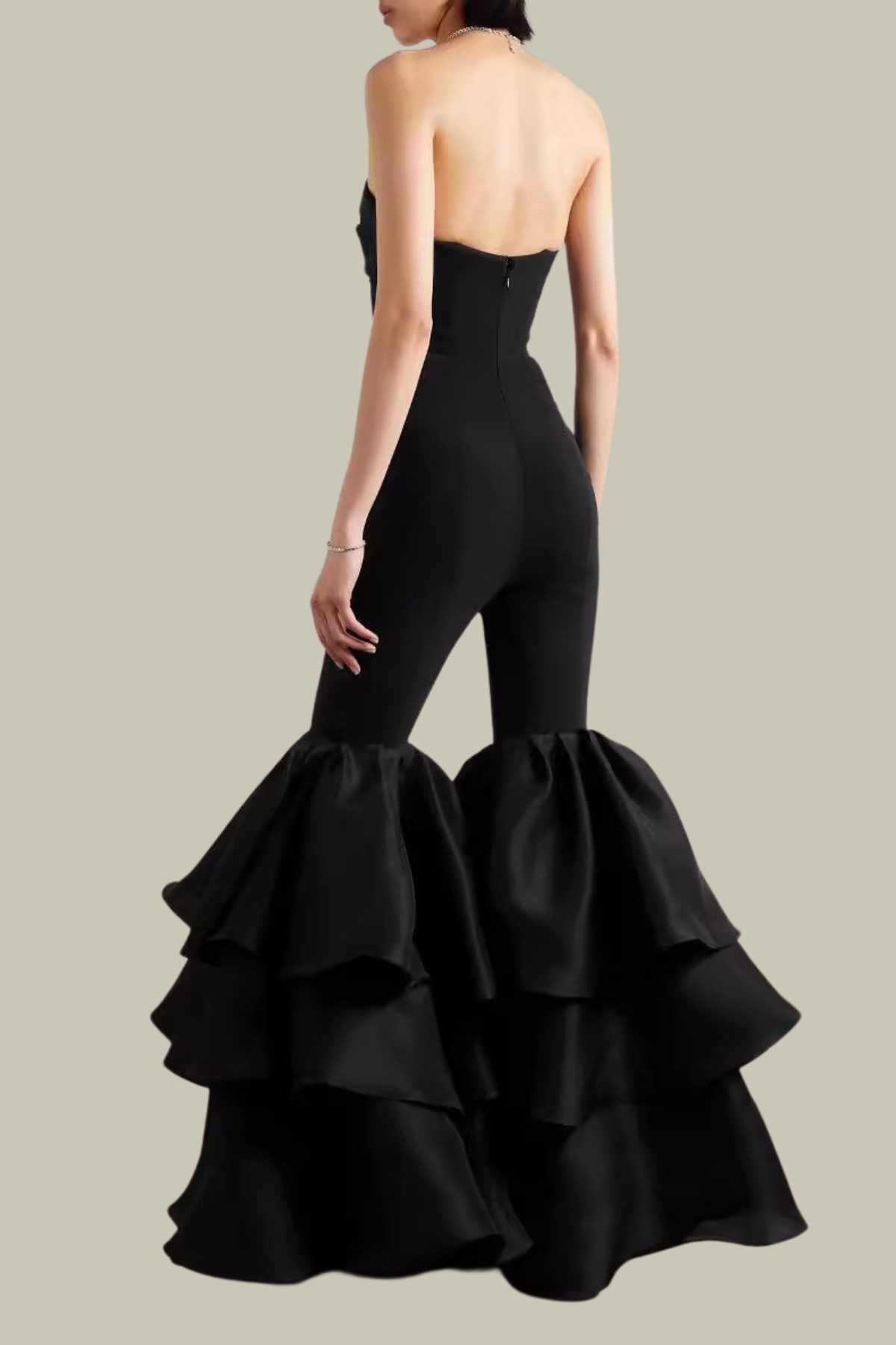 Esther Strapless Bodycon Ruffle Jumpsuit – Luxeles