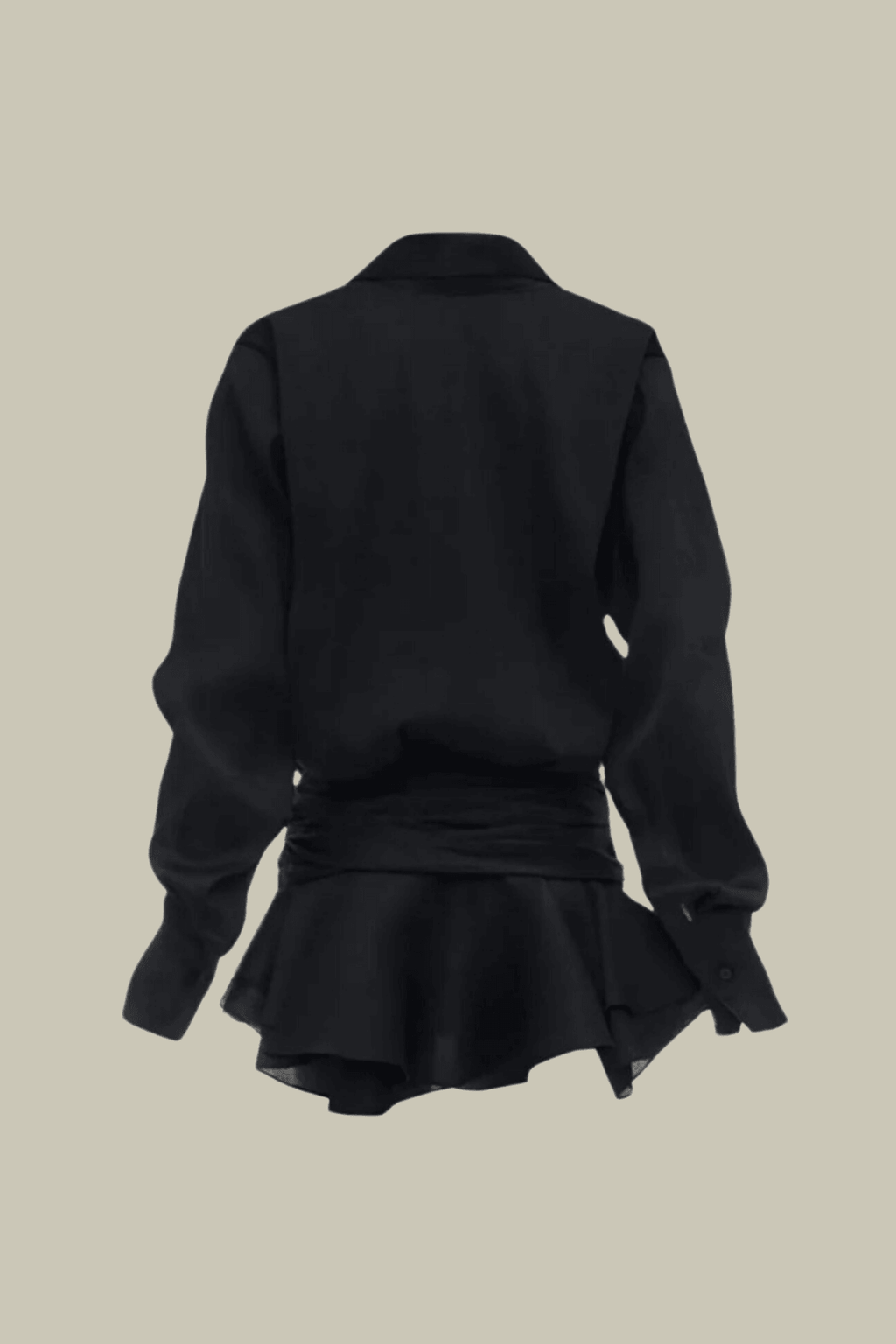 Evelyn Plunge Ruffle Mini Dress In Black – Luxeles