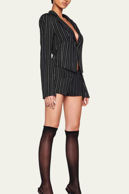 Faith Stripe Lapel Pants Set