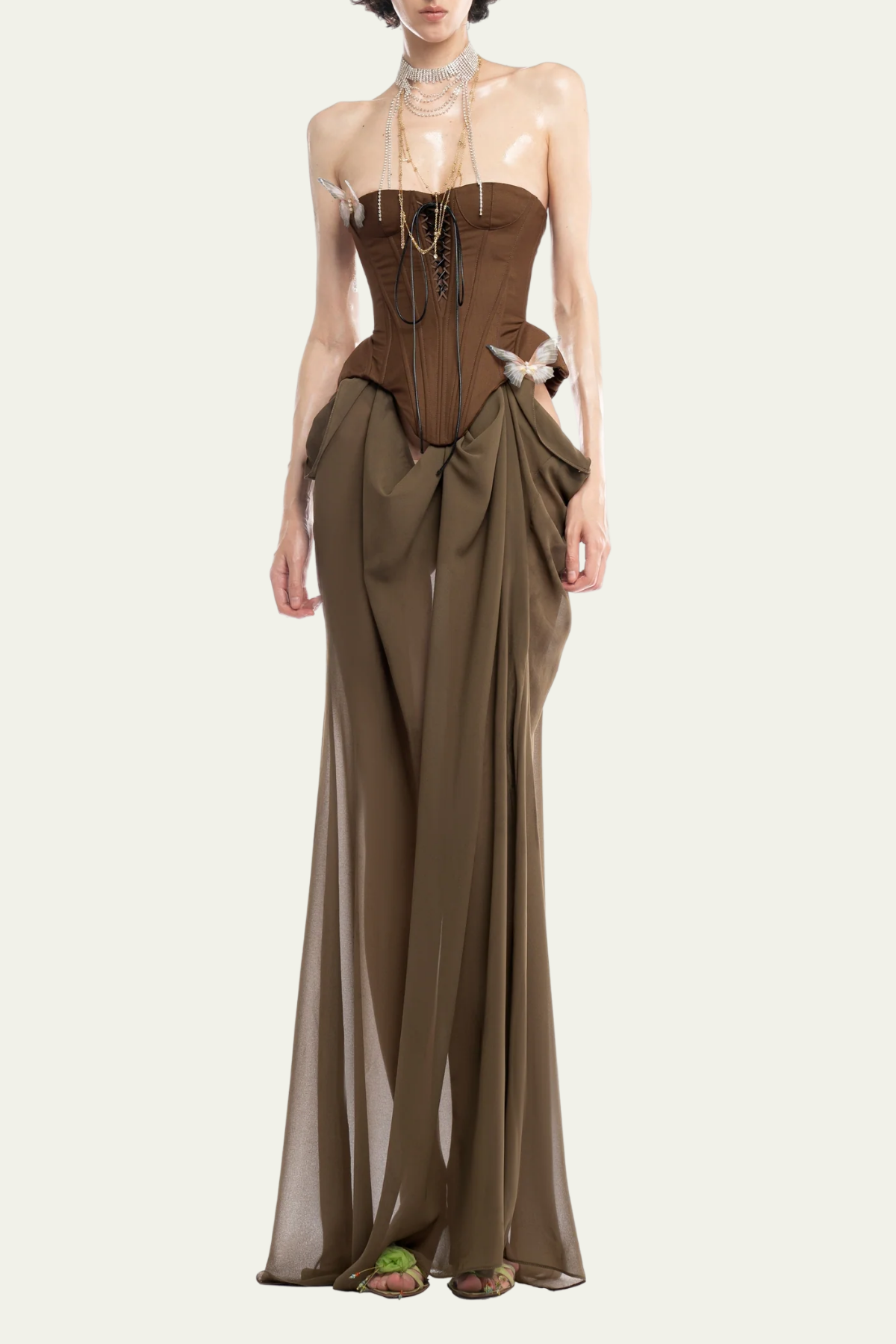 Fiona Strapless Butterfly Mesh Skirt Set – Luxeles