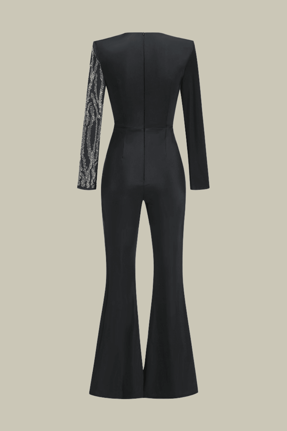 Genesis Rhinestone Embellished Ruch Bodycon Jumpsuit – Luxeles