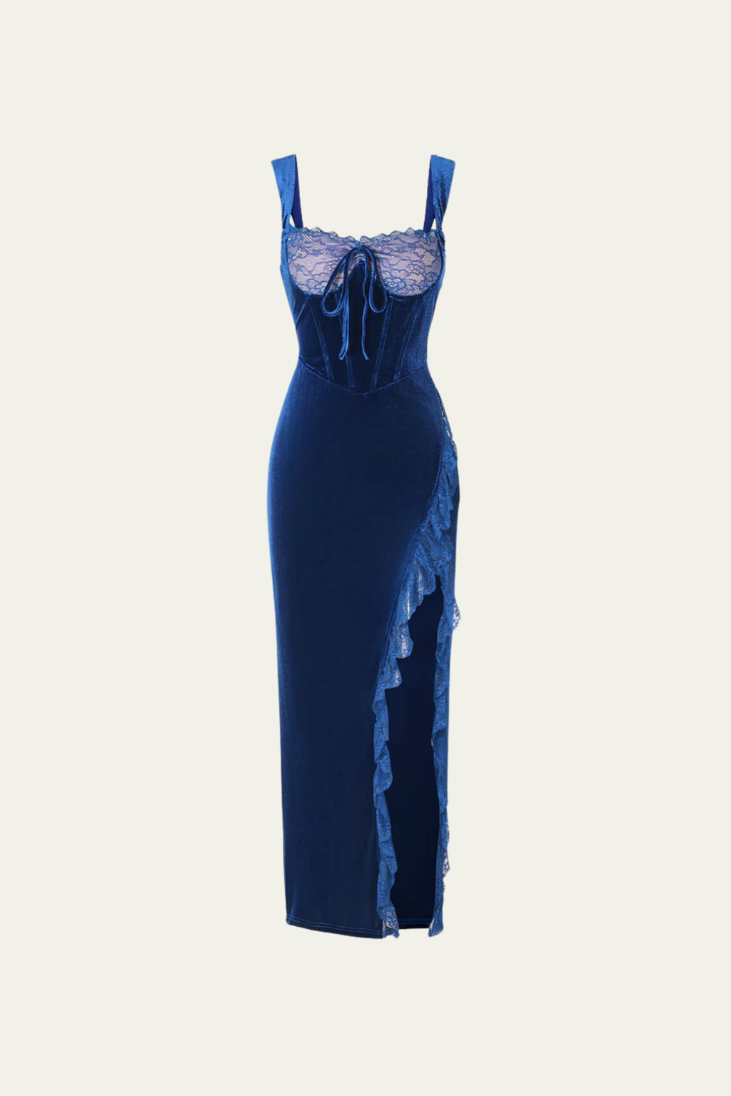 Genevieve Lace Split Lace Up Maxi Dress – Luxeles