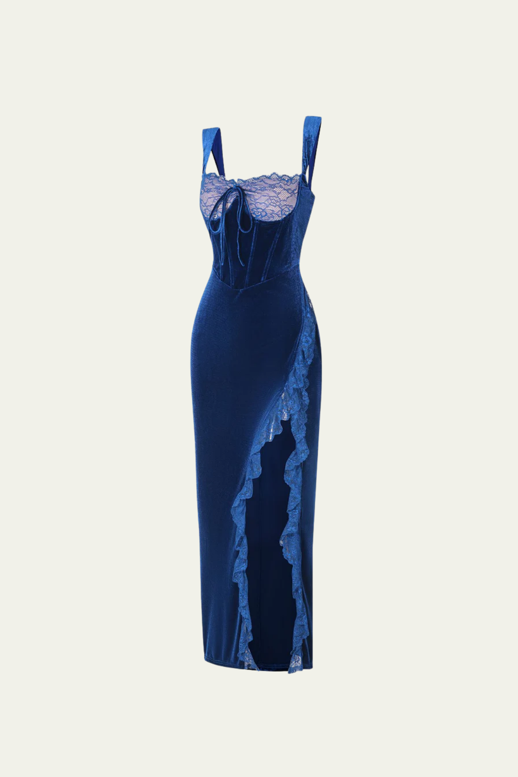 Genevieve Lace Split Lace Up Maxi Dress – Luxeles