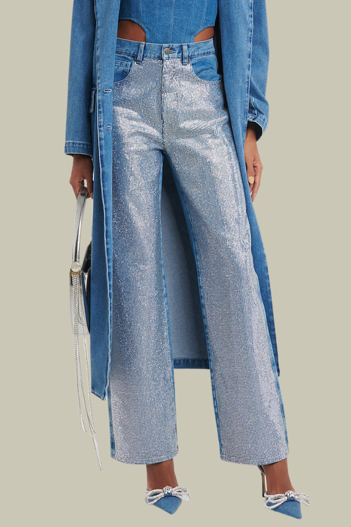 Georgia Rhinestone Deconstructed Jeans