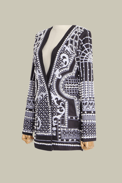 Hannah Pearl Studded Embroidery Blazer