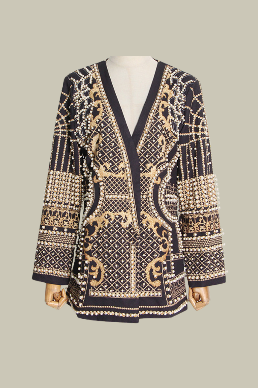 Hannah Pearl Studded Embroidery Blazer – Luxeles