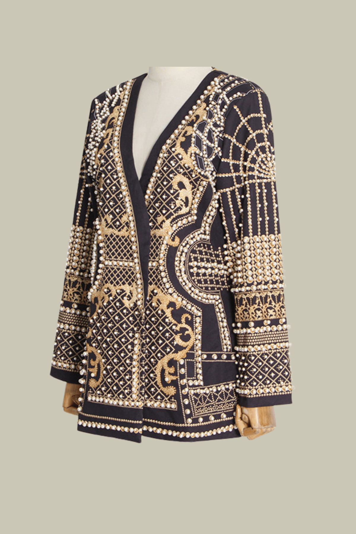 Hannah Pearl Studded Embroidery Blazer