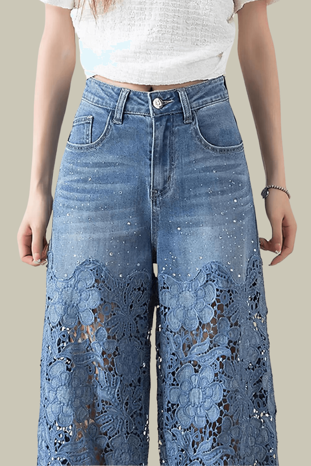 Harper Lace Patchwork Jeans