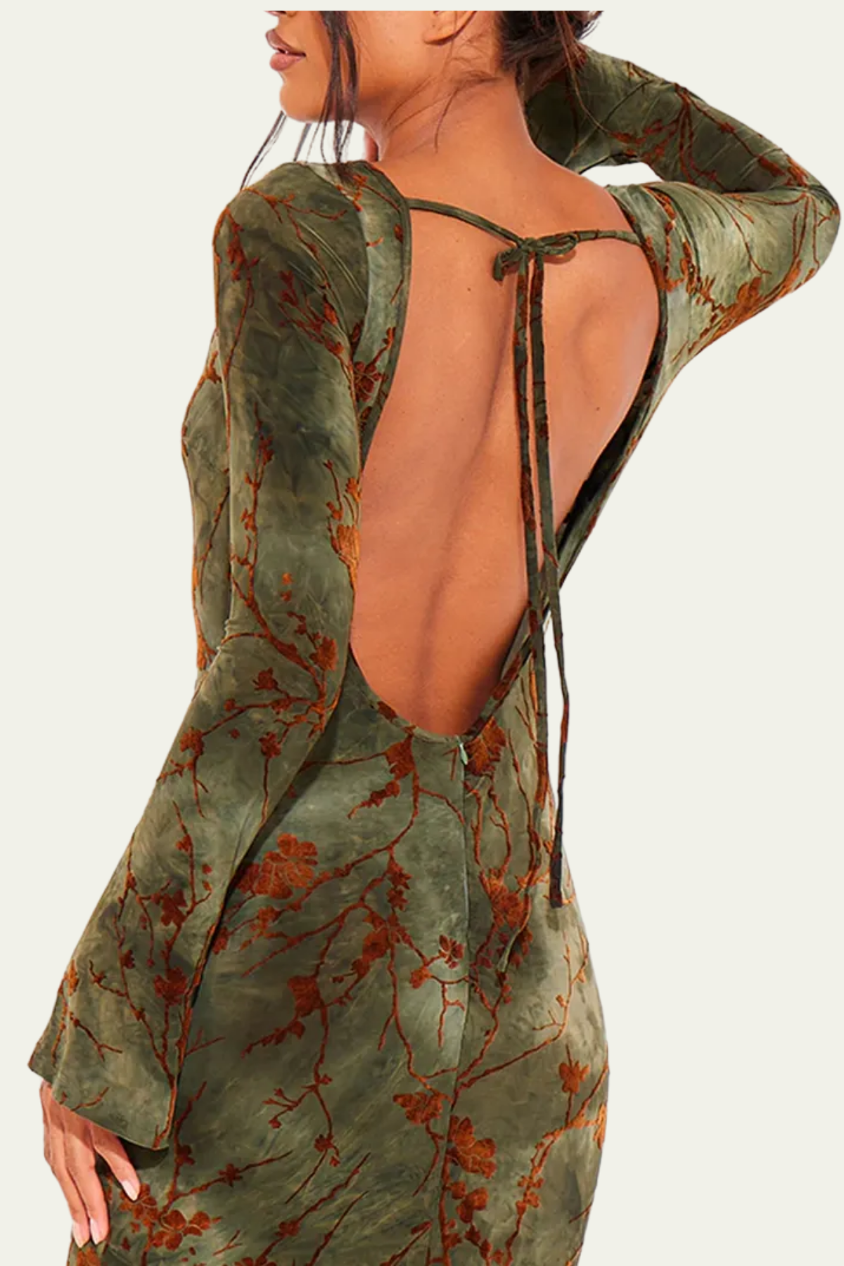 Hattie Print Backless Maxi Dress – Luxeles