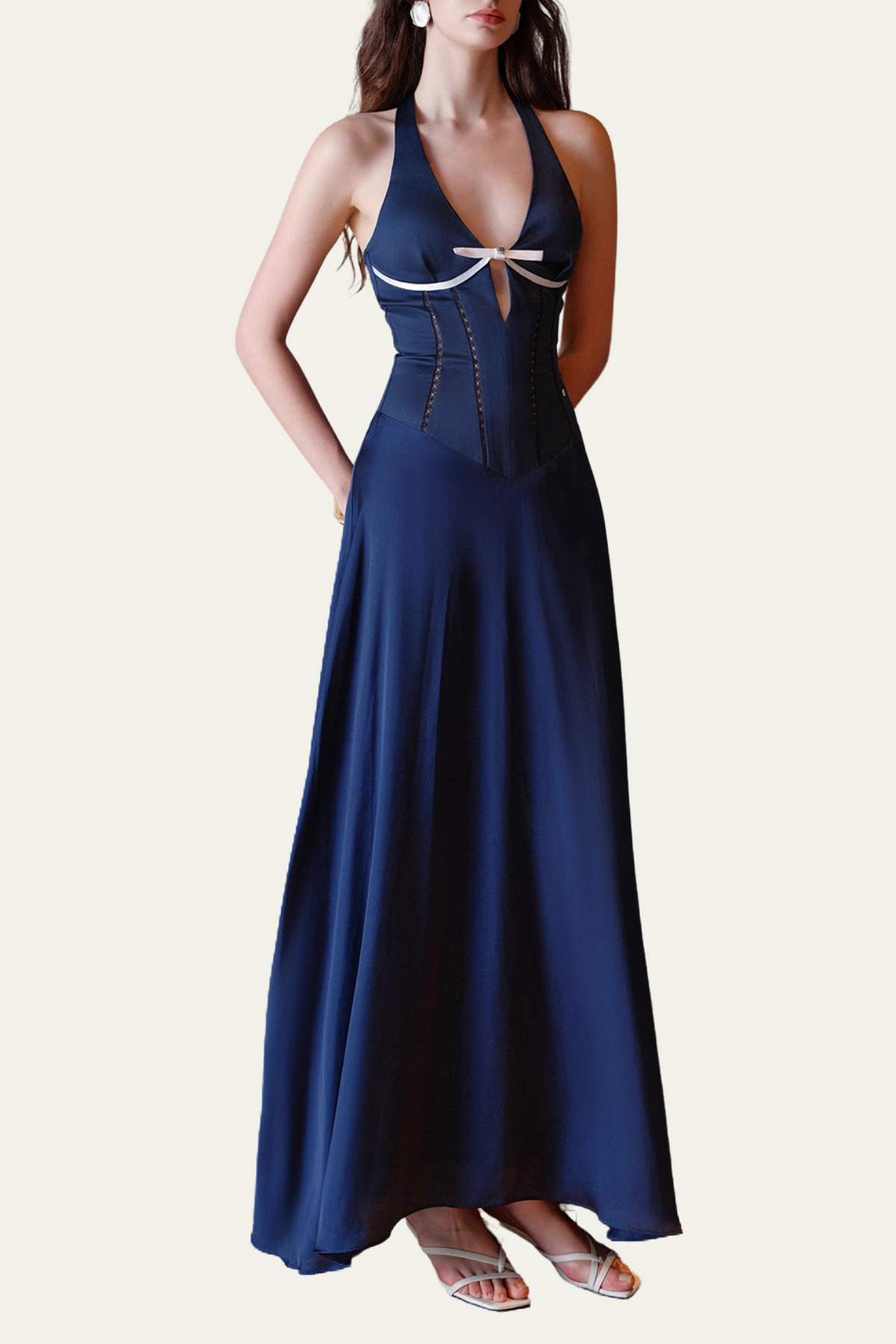 Holly Halter Neck Corset Maxi Dress – Luxeles