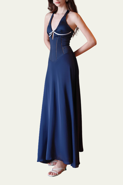 Holly Halter Neck Corset Maxi Dress – Luxeles