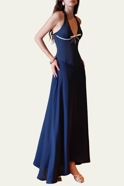 Holly Halter Neck Corset Maxi Dress – Luxeles