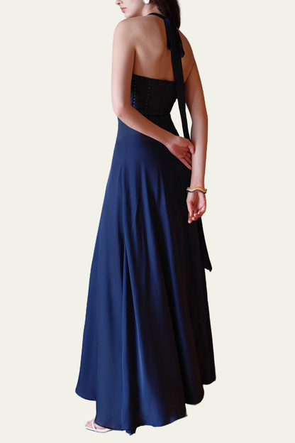 Holly Halter Neck Corset Maxi Dress – Luxeles