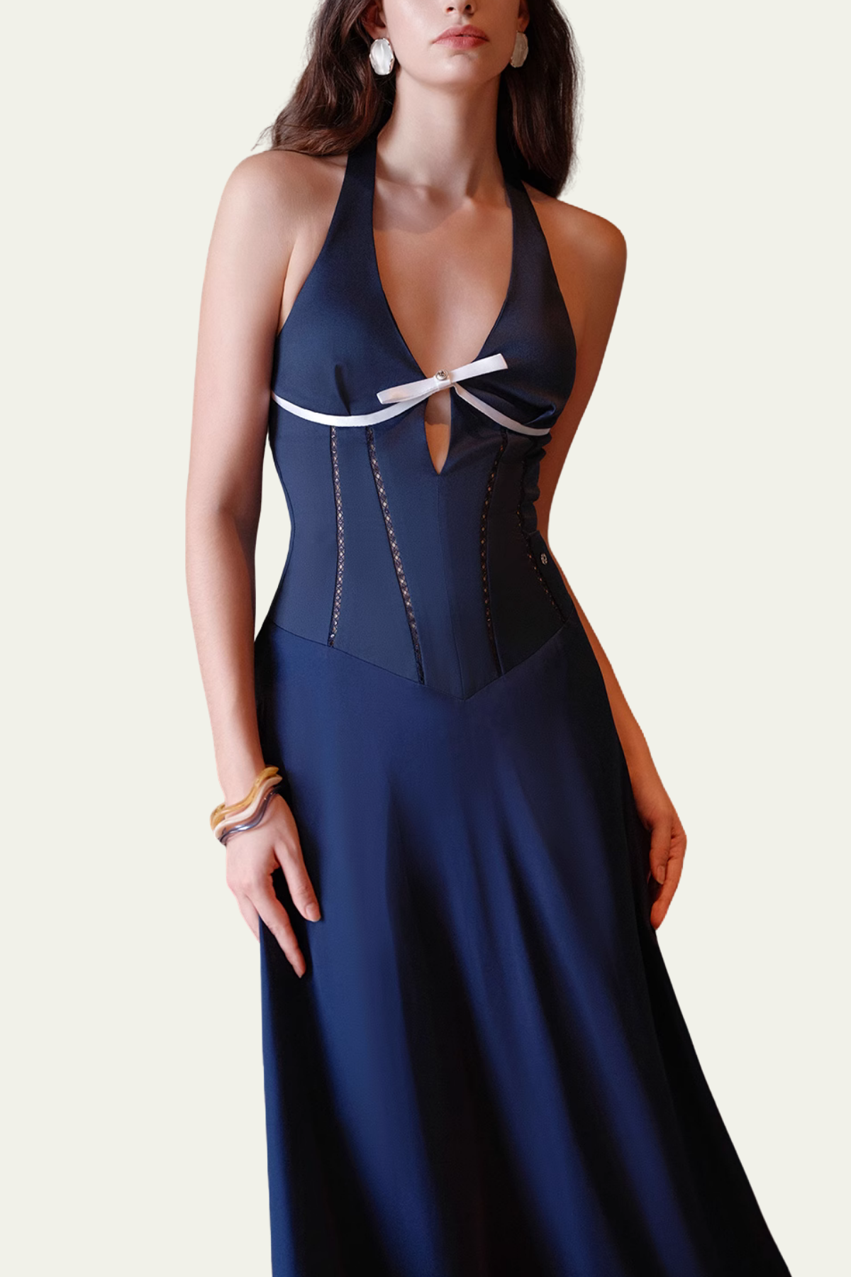 Holly Halter Neck Corset Maxi Dress – Luxeles