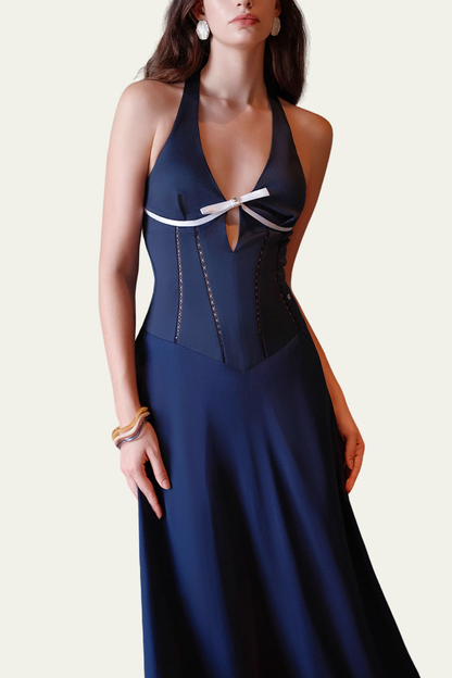 Holly Halter Neck Corset Maxi Dress – Luxeles