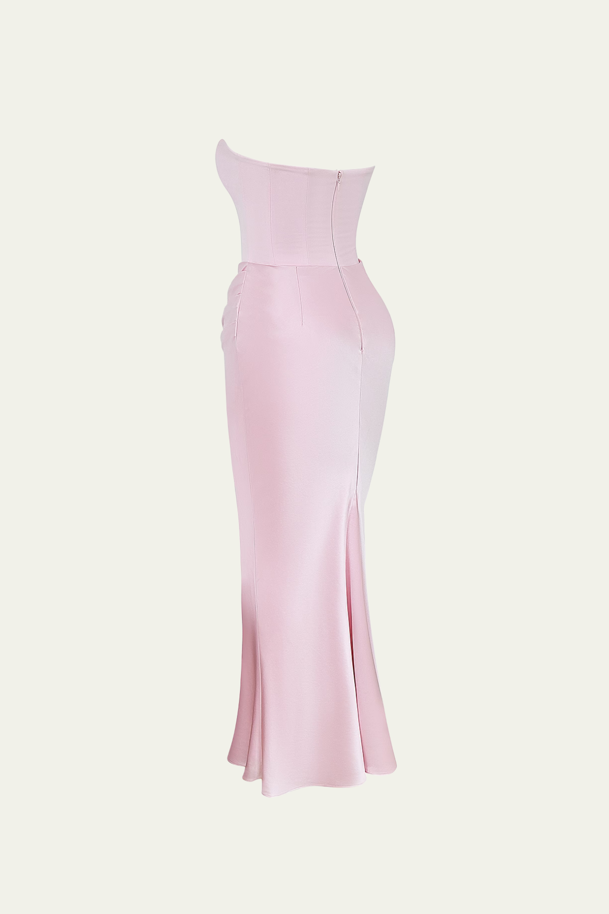 Isabel Corset Strapless Ruch Maxi Dress In Pink