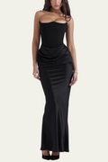 Isabel Corset Strapless Ruch Maxi Dress – Luxeles