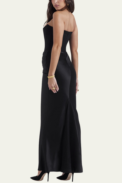 Isabel Corset Strapless Ruch Maxi Dress