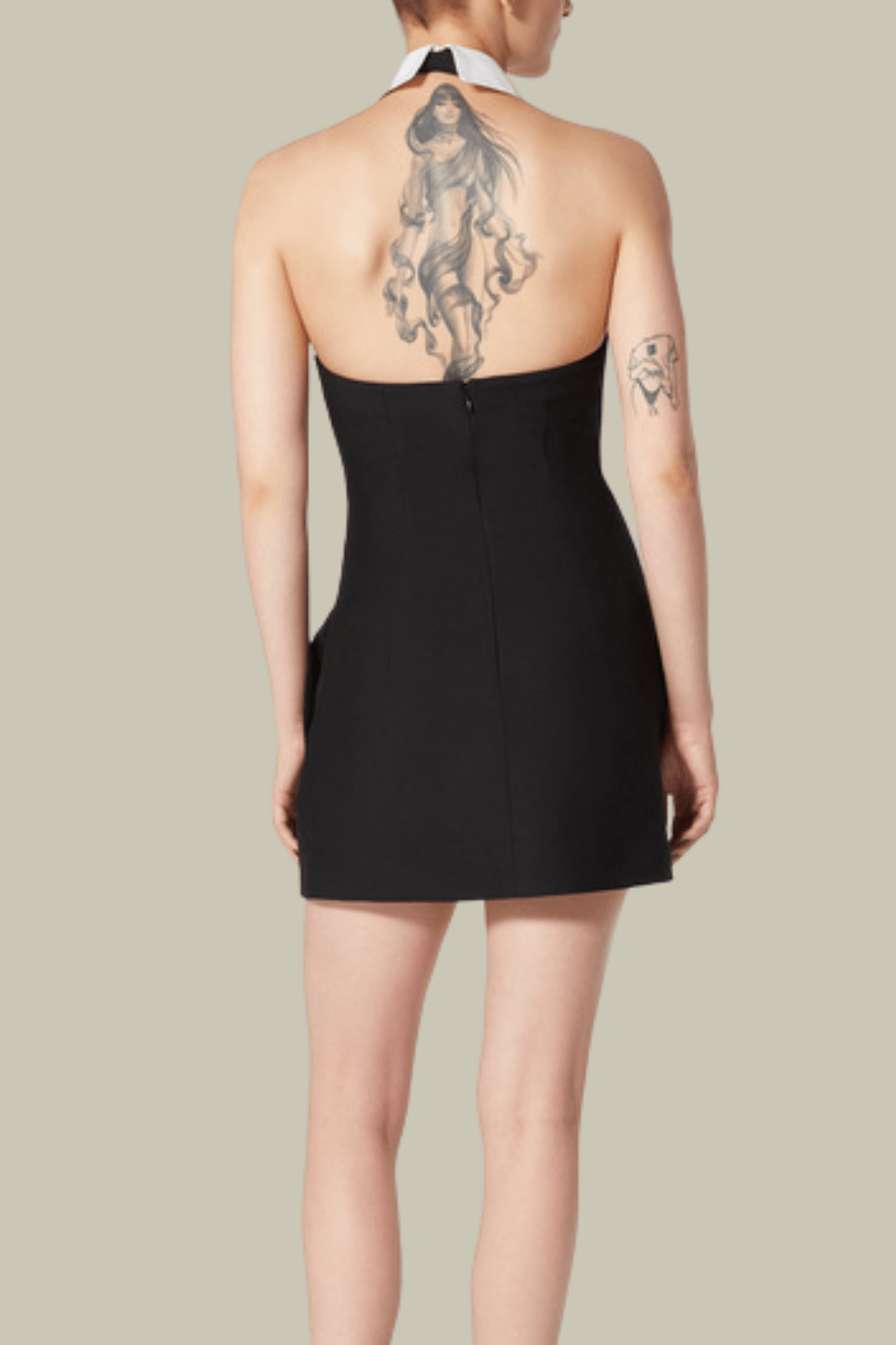 Jade Lapel Cutout Sleeveless Mini Dress