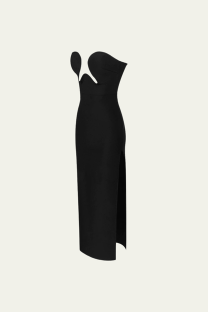 Journee Cutout Strapless Split Maxi Dress