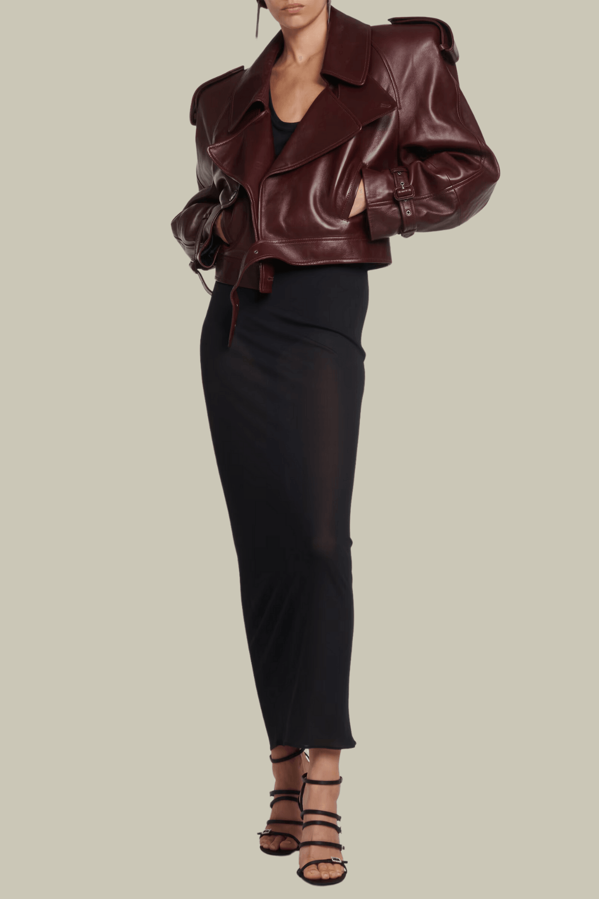 Julia Lapel Leather Short Jacket