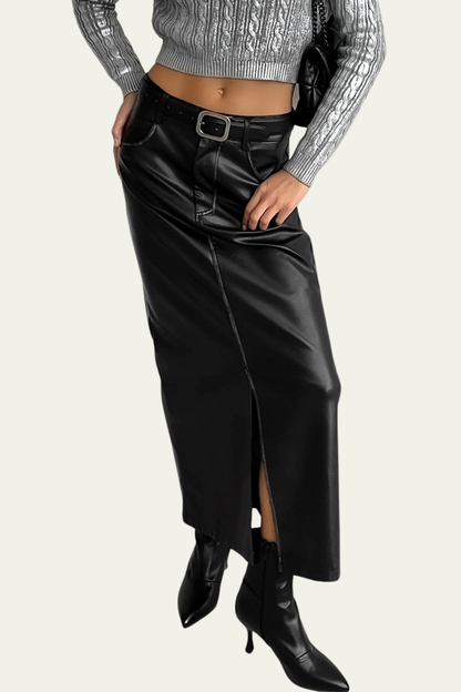 Kailani Split Leather Skirt