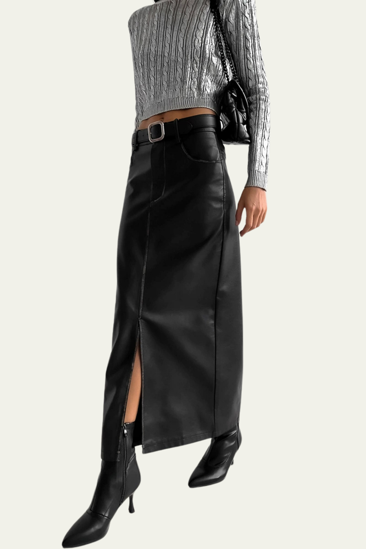 Kailani Split Leather Skirt