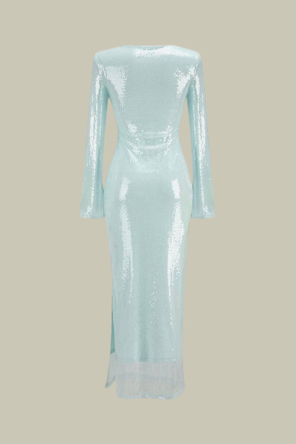 Kehlani Cutout Sequin Lace Up Maxi Dress In Slight Green – Luxeles