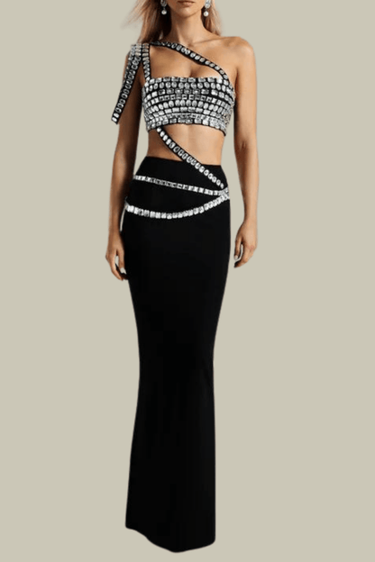 Kennedy Rhinestone Chain Bodycon Set