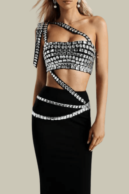 Kennedy Rhinestone Chain Bodycon Set