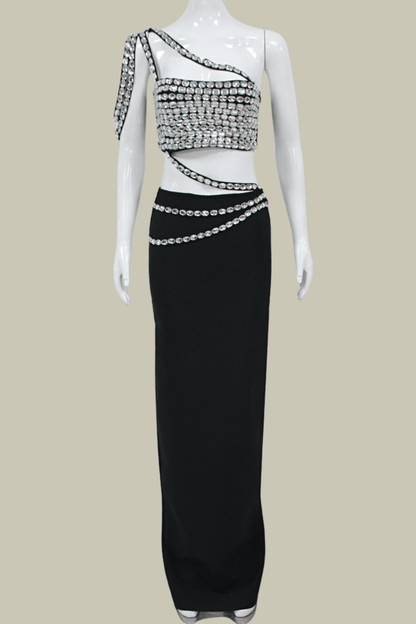 Kennedy Rhinestone Chain Bodycon Set