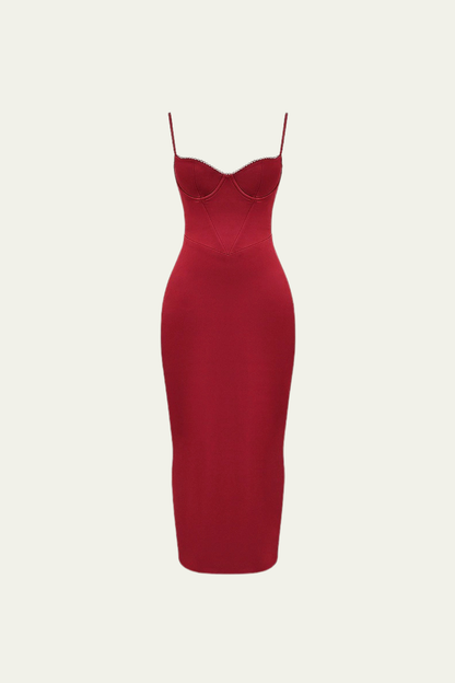 Kimberly Spaghetti Bodycon Satin Maxi Dress