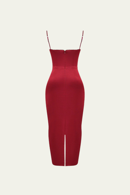 Kimberly Spaghetti Bodycon Satin Maxi Dress