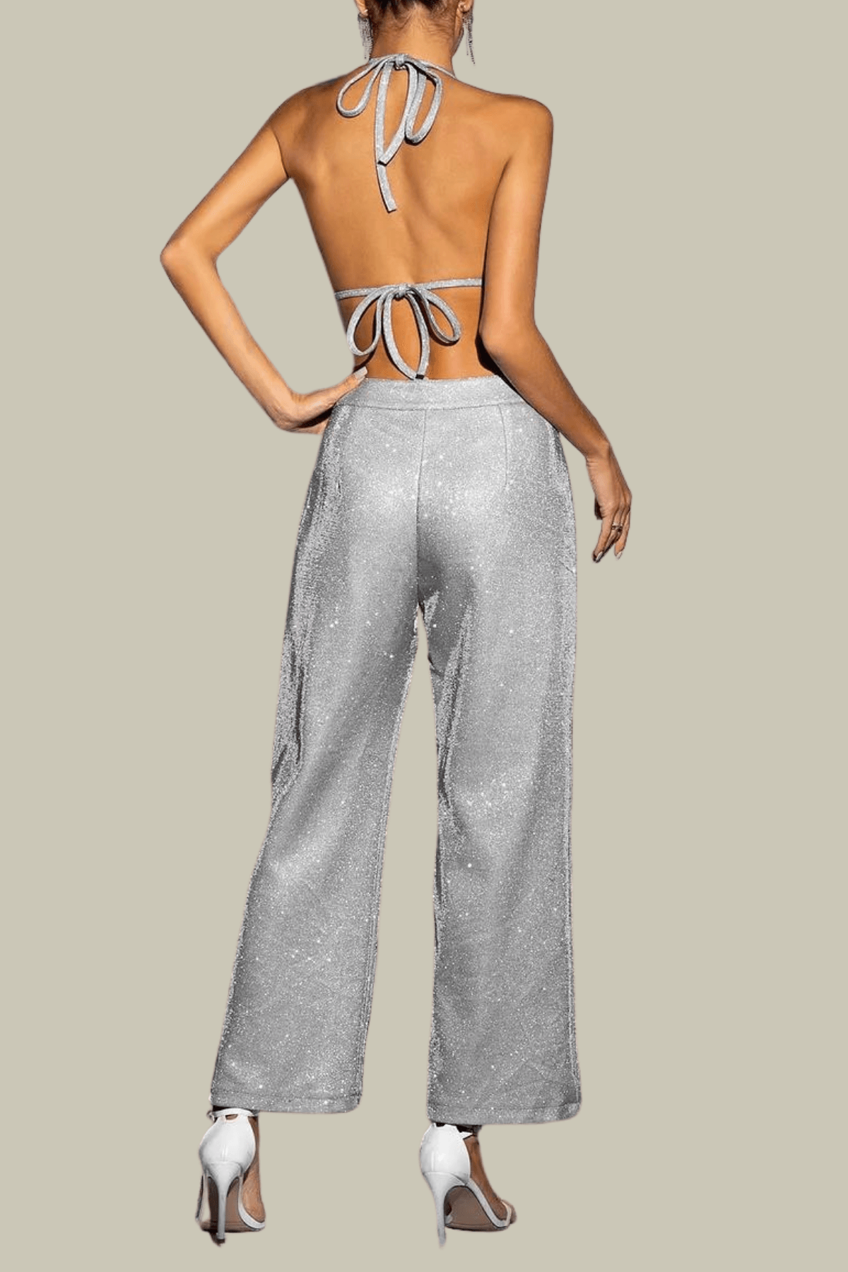 Kinsley Sequin Three Piece Set In Sliver – Luxeles