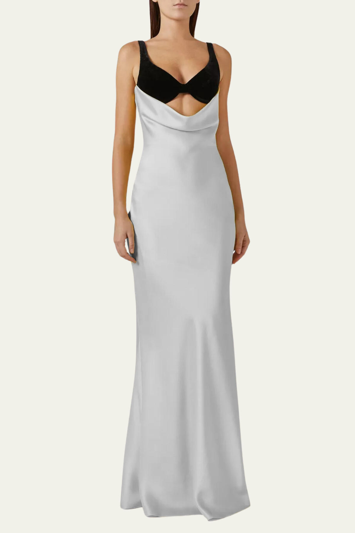 Kylie Cutout Cowl Satin Maxi Dress