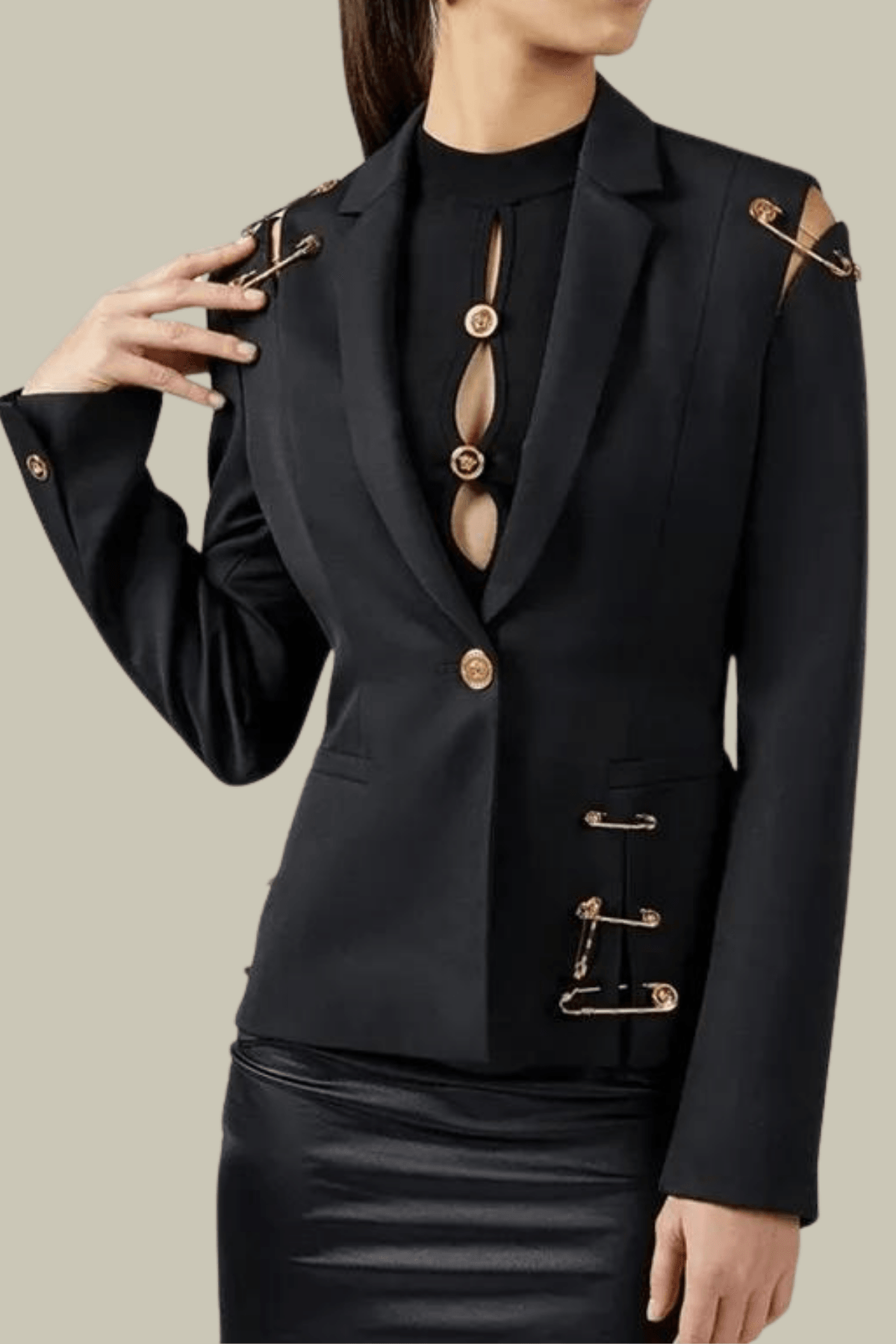 Lillian Paperclip Plunge Bodycon Blazer – Luxeles