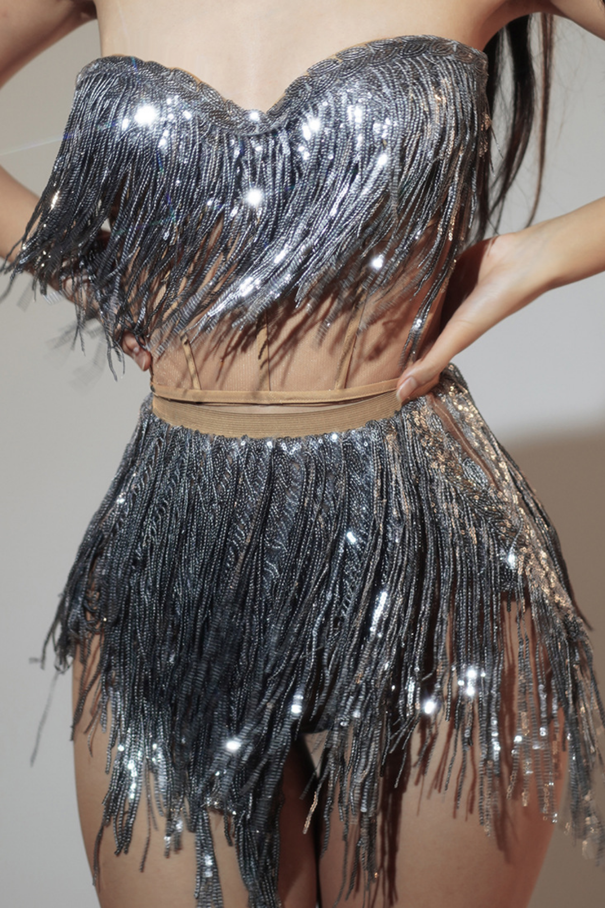 Lucille Fringe Strapless Skirt Set – Luxeles