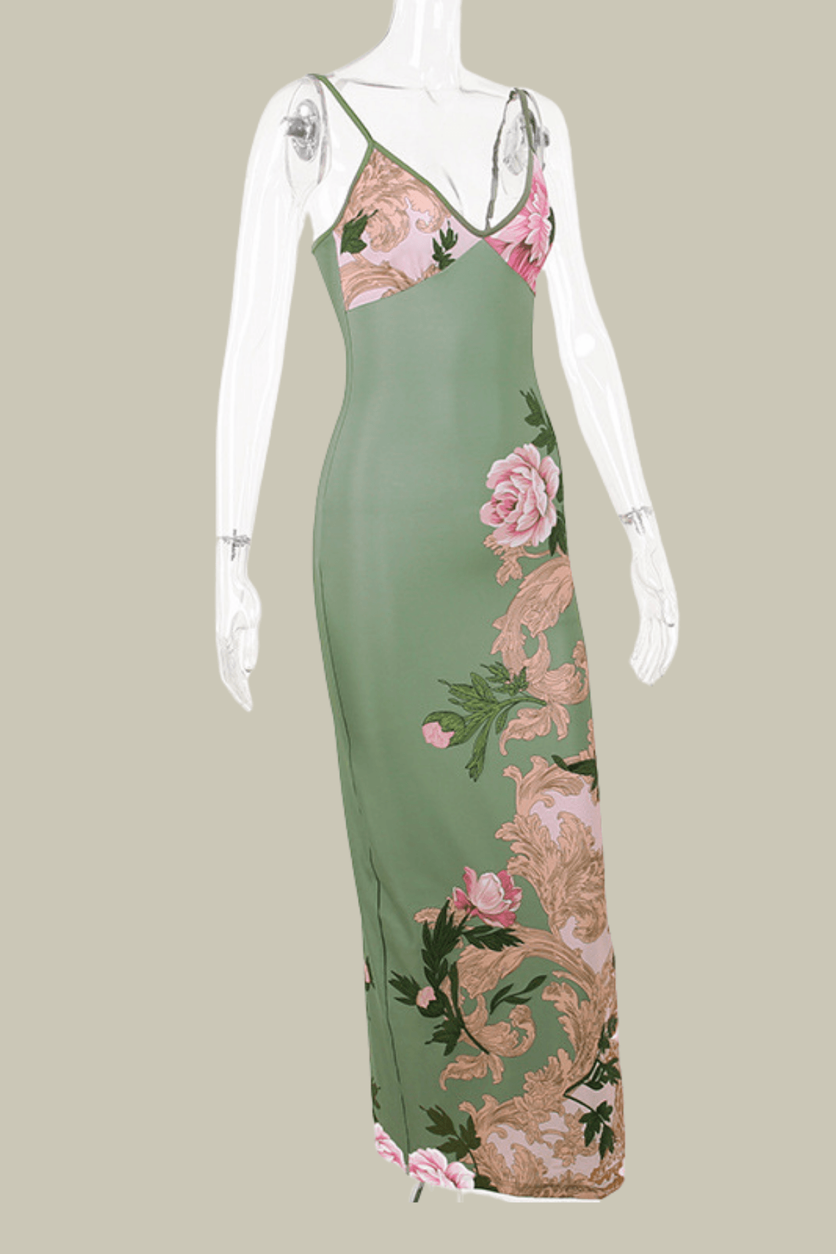 Lucy Floral Spaghetti Bodycon Maxi Dress