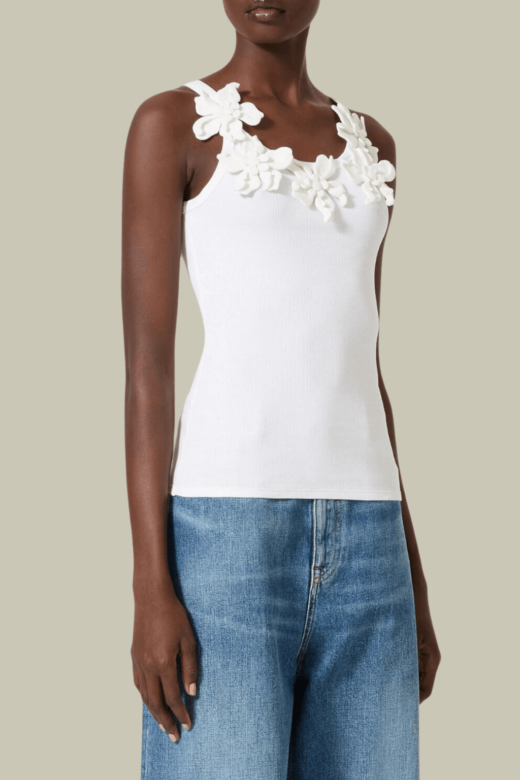 Luna Flower Sleeveless Bodycon Top – Luxeles