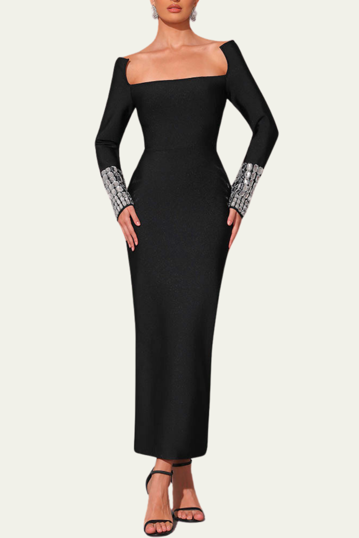 Maggie Bandage Rhinestone Maxi Dress – Luxeles