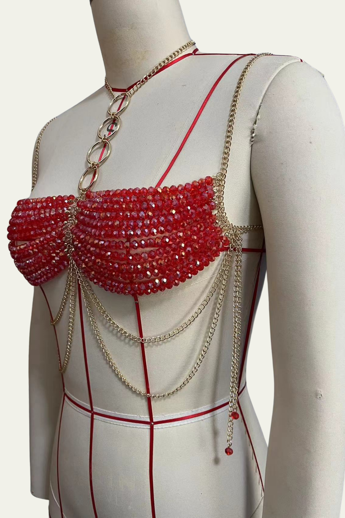 Marley Crystal Embellished Chain Crop Top – Luxeles