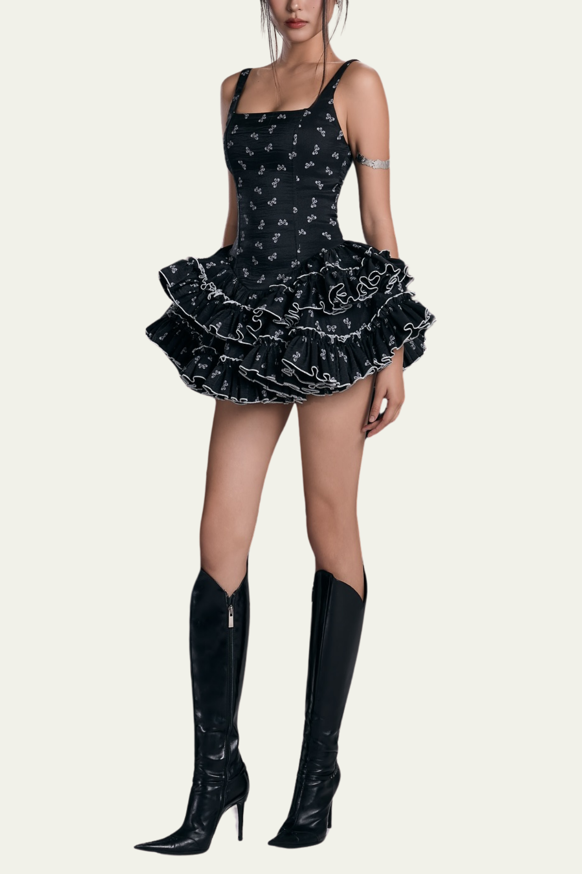 Michelle Print Ruffle Mini Dress – Luxeles