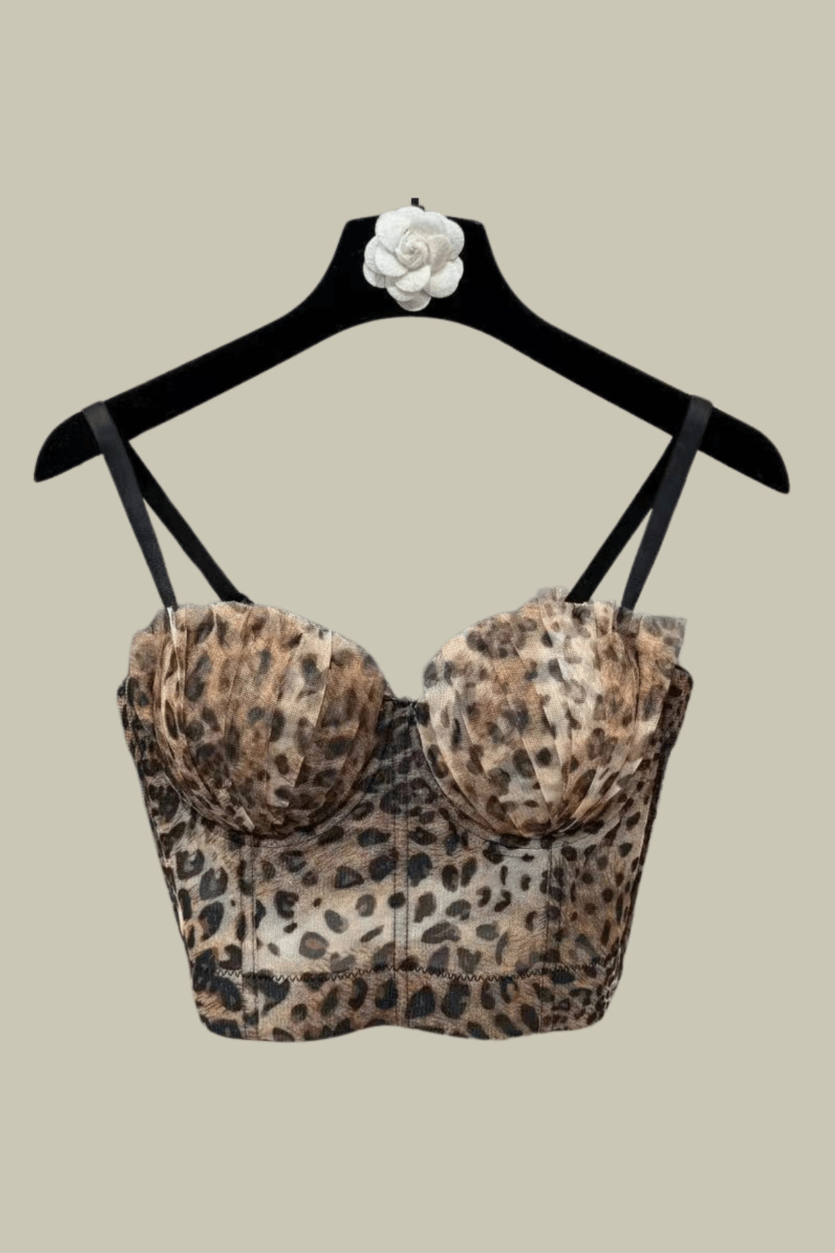 Mila Spaghetti Leopard Print Top