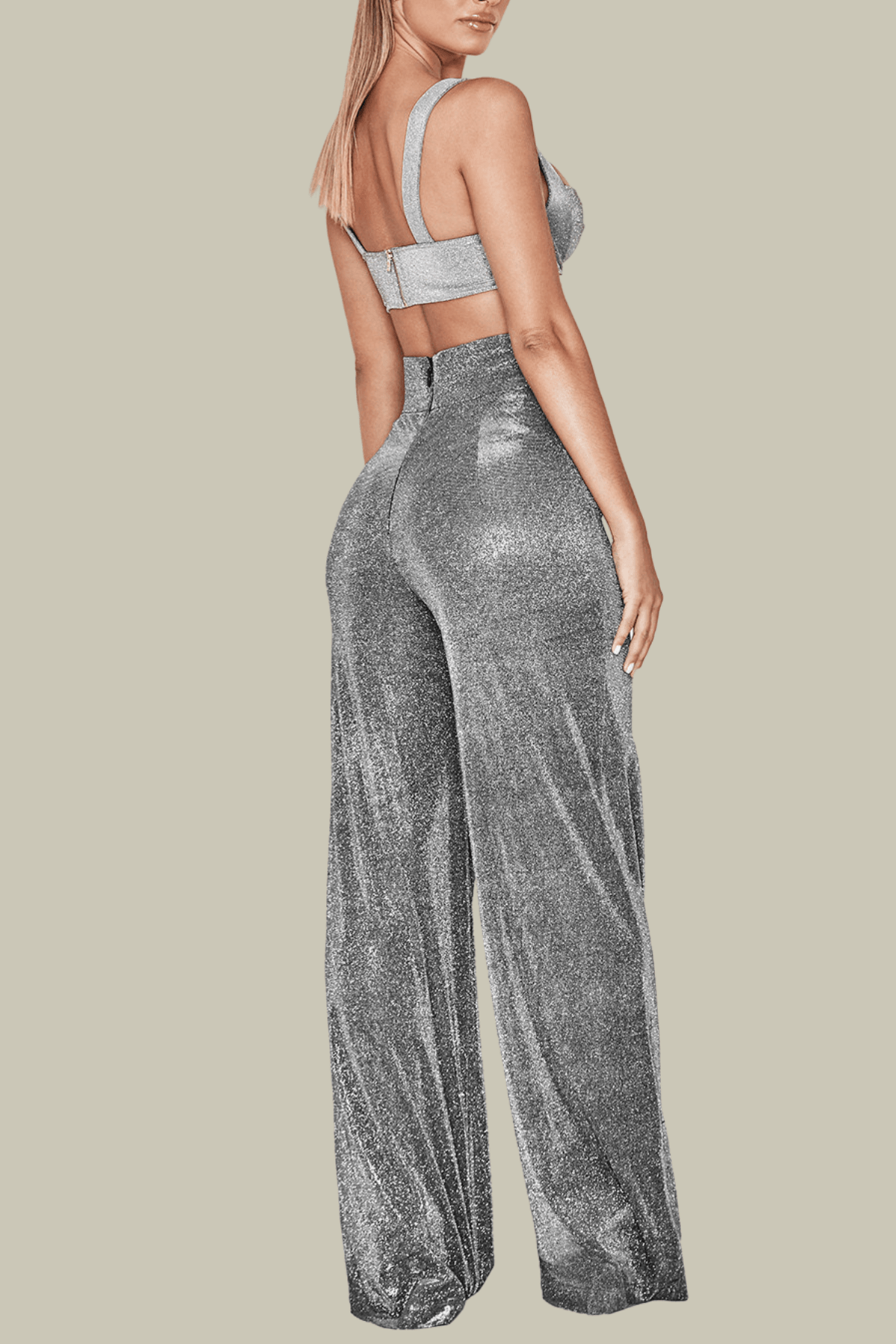 Millie Metallic Wide Pants In Black