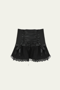 Myla Bow Lace Ruffle Lace Up Skirt – Luxeles