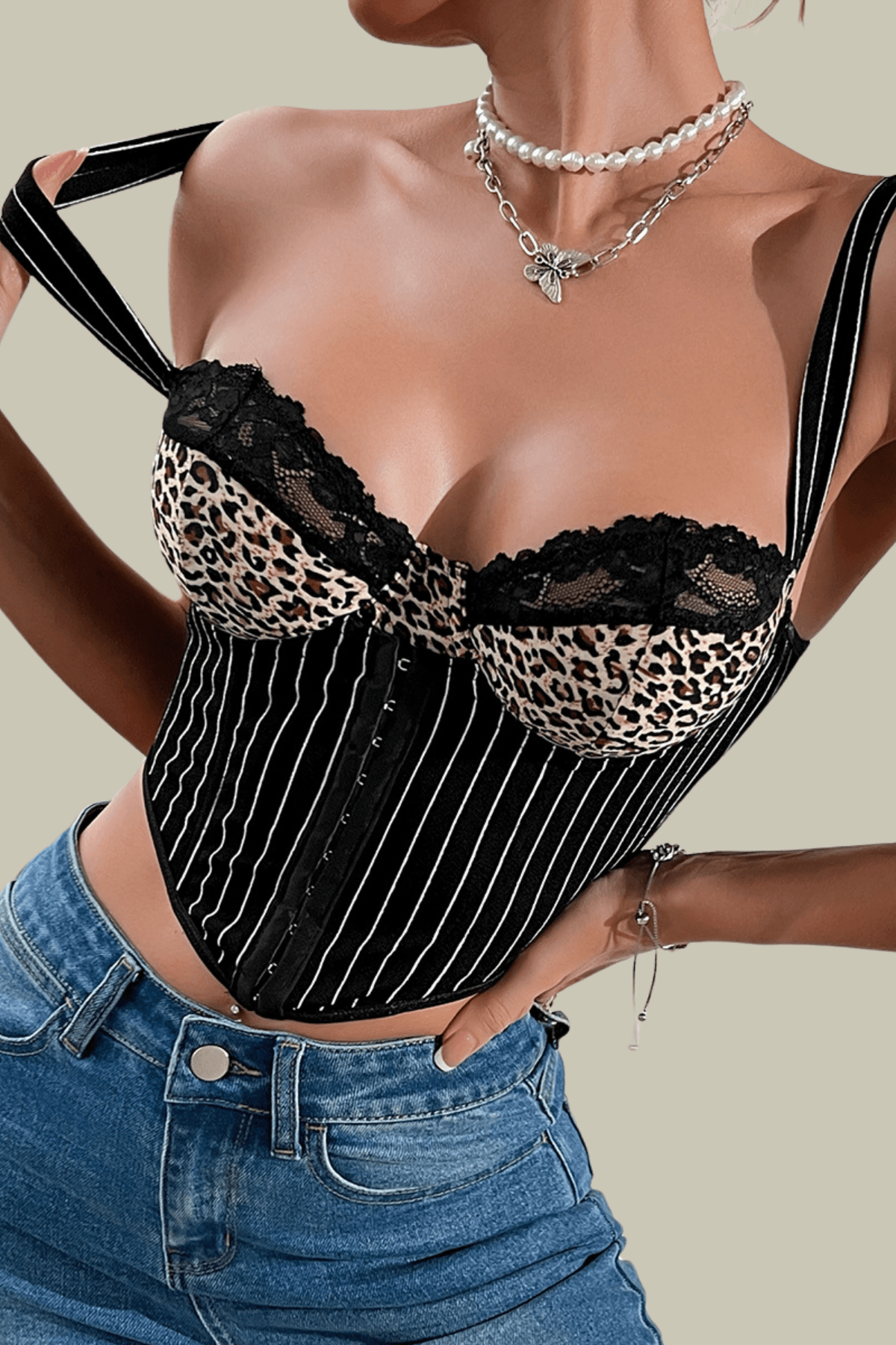 Naomi Corset Leopard Bodycon Top