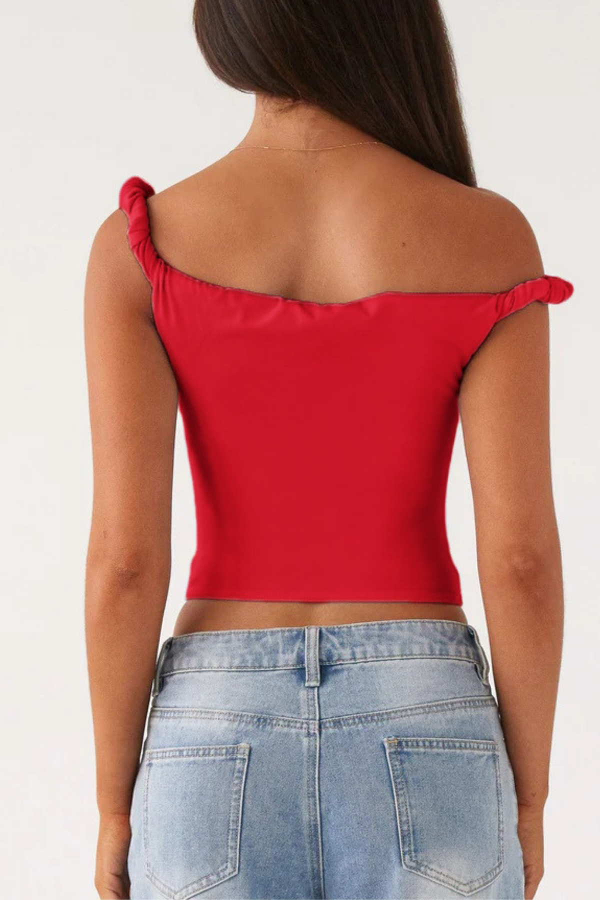 Noa Twist Asymmetric Top In Red – Luxeles