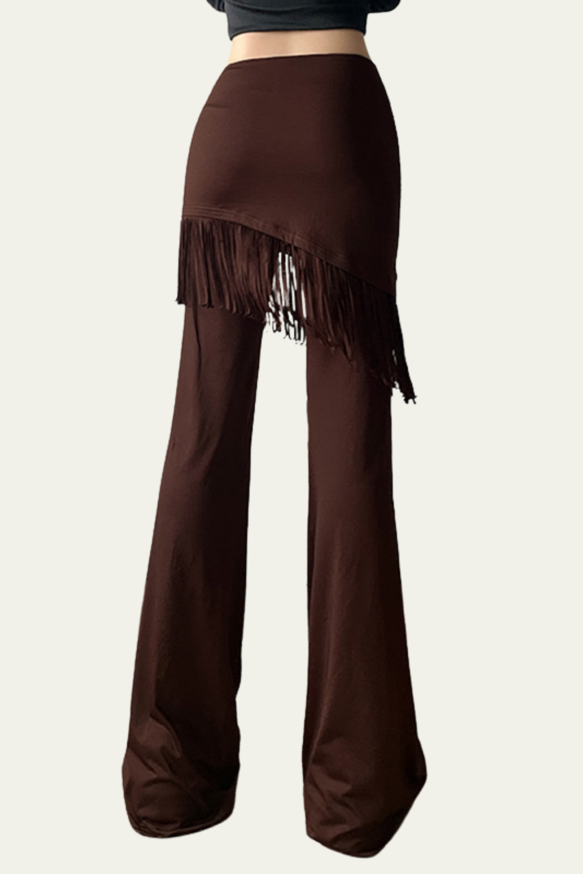 Olive Fringe Deconstruct Skirt Pants