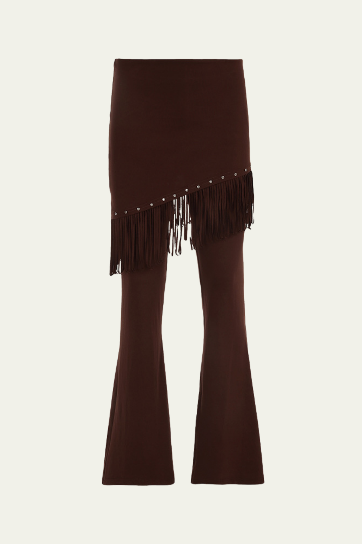 Olive Fringe Deconstruct Skirt Pants